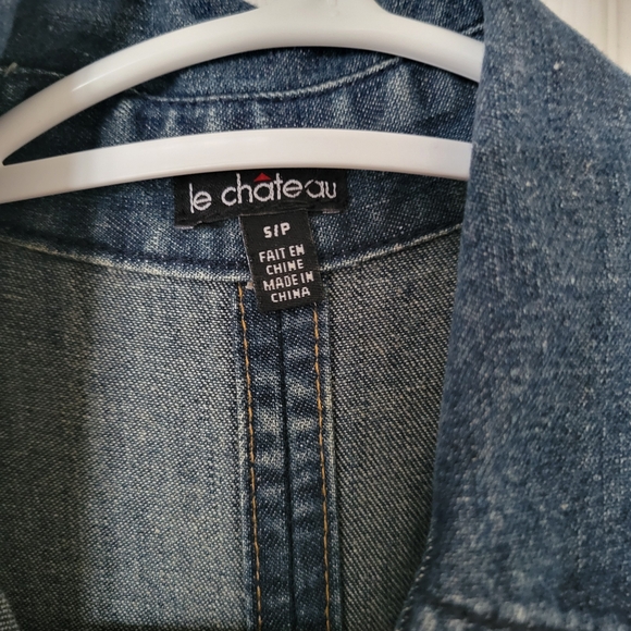 Le Chateau Blue Denim Shirt - Picture 2 of 5